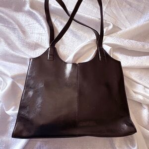 Elegant Brown Leather Tote Bag